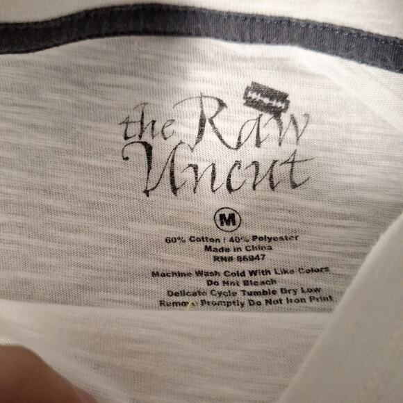 The Raw Uncut 78 Short Sleeve T-Shirt White/Black Size Medium - Picture 3 of 6